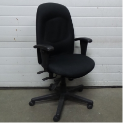 Black High Back Rolling Task Chair w Arms